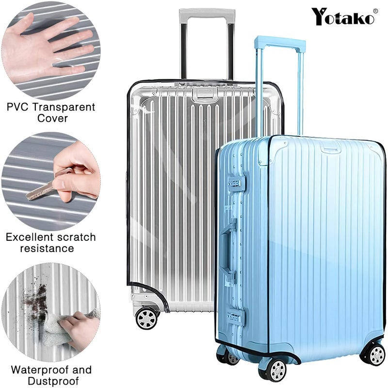 Yotako Clear PVC Suitcase Cover Protectors 28 Inch Luggage Cover for Wheeled Suitcase 28'' - Image 4